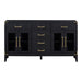 6-drawer and 2-Cabinet Retro Sideboard with Extra Large Storage Space and Gold Handles