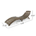 LAHAINA WOOD FOLDABLE CHAISE LOUNGE - GREY - DTYStore