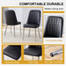 2 modern dining chairs, smooth PU leather backrest and silver-toned metal legs for a comfortable home experience for kitchens, bedrooms and offices. - DTYStore