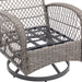 3 Pieces Outdoor Swivel Rocker Patio Chairs, 360 Degree Rocking Patio Conversation Set with Thickened Cushions and Glass Coffee Table for Backyard, Grey - DTYStore