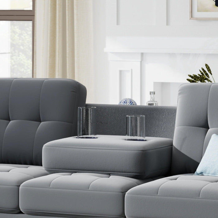 Orisfur. Sectional Sofa with Reversible Chaise Lounge, L-Shaped Couch with Storage Ottoman and Cup Holders