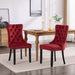 Classic Velvet Dining Chairs, High-end Tufted Solid Wood Contemporary Velvet Upholstered Dining Chair with Wood Legs Nailhead, SET OF 2,Burgundy, Wine Red