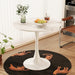 31.4 "round dining table, medieval white marble patterned tulip dining table, 2-3 person metal base dining table, easy to assemble casual coffee table, office desk - DTYStore