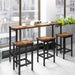 Counter Height Extra Long Dining Table Set with 3 Stools Pub Kitchen Set