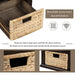 Rustic Storage Bench with 3 Drawers and 3 Rattan Baskets, Shoe Bench for Living Room, Entryway