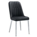 2 modern dining chairs, smooth PU leather backrest and silver-toned metal legs for a comfortable home experience for kitchens, bedrooms and offices. - DTYStore