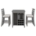 5-Piece Multi-Functional Rubber Wood Counter Height Dining Set with Padded Chairs and Integrated Wine Compartment