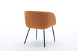 039-Set of 1 Boucle Fabric Dining Chair With Black Metal Legs,Ginger - DTYStore