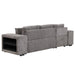 104.5" Modern L-Shape 3 Seat Reversible Sectional Couch, Pull Out Sleeper Sofa with Storage Chaise and 2 Stools for Living Room Furniture Set,Knox Charcoal