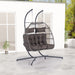 2 Person Outdoor Rattan Hanging Chair Patio Wicker Egg Chair - DTYStore