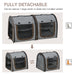 39" Portable Soft-Sided Pet Cat Carrier with Divider, Two Compartments, Soft Cushions, & Storage Bag, Grey - DTYStore