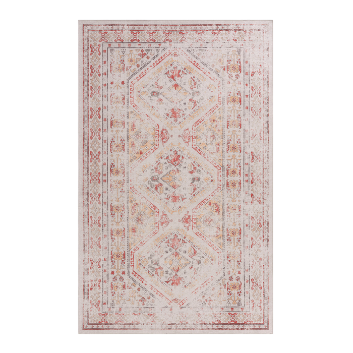 DTY Signature 5x8 Area Rug, Washable Rug, Low-Pile, Non-Slip, Non-Shedding, Foldable, Kid & Pet Friendly - Area Rugs for living room, bedroom, kitchen (Beige, 5' x 8') - DTYStore