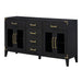 6-drawer and 2-Cabinet Retro Sideboard with Extra Large Storage Space and Gold Handles