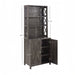 Coffee Bar Cabinet Kitchen Cabinet with Microwave Stand Metal Frame Side Home Source Bar Cabinet Cabinet and Hollow out Barn Design Wood Cabinet L26.77''*W15.75''*H67.32'' Charcoal Gray