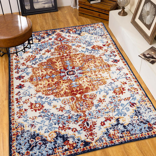 Area Rug 6x9 Vintage Bohemia Large Persian Non-slip Washable Rug For Living Room Kitchen Bedroom Living Room Flower Design Amber - DTYStore