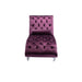 COOMORE Velvet Chaise Lounge Indoor,Button-Tufted Upholstered Chaise Lounge Chair with Pillow for Bedroom Living Room Office (Purple Velvet)