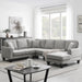 Modern U Shape Sectional Sofa Set with 3 Pillows for Living Room, Apartment, Office Light Grey