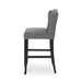 Vienna Contemporary Fabric Tufted Wingback 31 Inch Counter Stools, Set of 2, Charcoal and Dark Brown - DTYStore