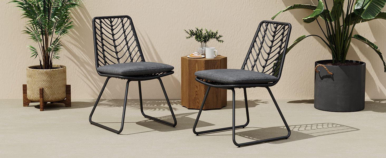 DEJA CHAIR,2PCS with 2 Cushions,Gray - DTYStore