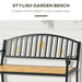 Outsunny 50' Garden Bench, Patio Loveseat with Antique Backrest, Wood Seat and Steel Frame for Backyard or Porch - DTYStore