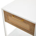 15.74" Rattan End table with drawer, Modern nightstand, metal legs,side table for living room, bedroom,white(1 pc) - DTYStore