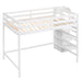 Full Size Loft Bed with Built-in Storage Wardrobe and Staircase, White(Old SKU:SM000527AAK) - DTYStore