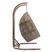 Brown Wicker Hanging Double-Seat Swing Chair with Stand w/Beige Cushion - DTYStore