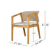 Acacia Wood Outdoor Dining Set of 5, Dining Furniture Set with 1 Table 4 Chairs, Teak and Beige - DTYStore