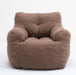 010-Soft Teddy Fabric Tufted Foam Bean Bag Chair With Teddy Fabric Coffee Coffee