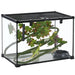 14 Gallon Reptile Glass Terrarium Tank with Decor Kit, Breeding Box Full View with Visually Appealing Sliding Screen Top for Lizards, Frogs, Snakes, Spiders, 20" x 12" x 14", Black - DTYStore