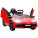 Lamborghini Aventador Licensed Kids Ride on Car with Scissor Doors, Easy Transport, 12V Electric Car for Kids with Remote Control, Suspension System, Horn, Music, Lights, Red