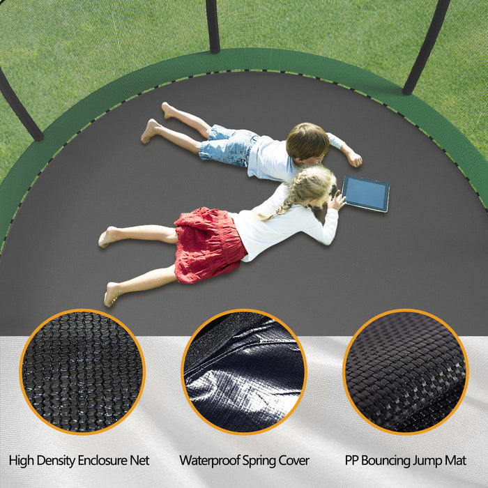 15FT Trampoline with Basketball Hoop - Recreational Trampolines with Ladder ,Shoe Bag and Galvanized Anti-Rust Coating - DTYStore