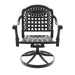 7-Piece All-Weather Cast Aluminum Dining Set, Include 2 Swivel Chairs,4 Dining Chairs and Rectangular Table With Black Frame - DTYStore