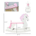 Little Wooden Rocking Horse Toy for Kids' Imaginative Play, Children's Small Baby Rocking Horse Ride-on Toy for Toddlers 1-3, Pink and White