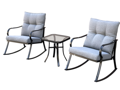 ROCKER SET CHAIR AND TEAPOY Medium grey - DTYStore
