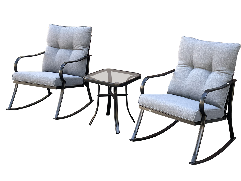 ROCKER SET CHAIR AND TEAPOY Medium grey - DTYStore