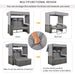 2-Piece Outdoor Rattan Daybed, Outdoor Bed with 5 Positions, Outdoor Loveseat Patio Sofa with Bench Lounge Roof Set and Cushions for Poolside, Backyard and Garden (Grey Wicker + Grey Fabric) - DTYStore