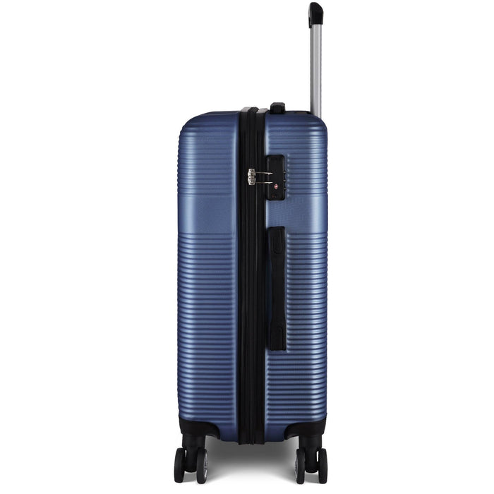 3 Piece Lightweight Luggage Set with TSA Lock, Durable Spinner Wheels and Hooks, Cross Striped