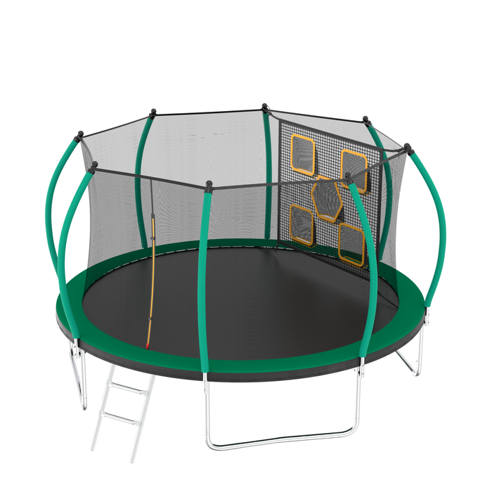 12FT Trampoline, Outdoor Trampolines for Kids and Adults, Recreational Trampoline with Enclosure Net & Ladder, Round Trampoline ASTM Approved - DTYStore