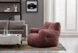 010-Soft Teddy Fabric Tufted Foam Bean Bag Chair With Teddy Fabric Coffee