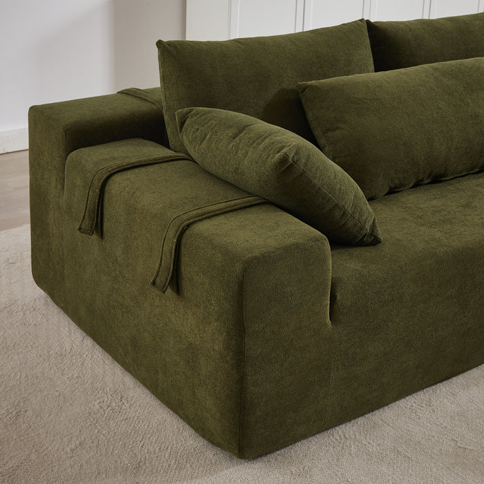 Modern Chenille Upholstered Sectional Sofa Couch Set,Modular 108" L Shaped Sectional Living Room Sofa Set With 6 Pillows,Free Combination Sofa Couch for Living Room,Bedroom(Right Chaise) - DTYStore