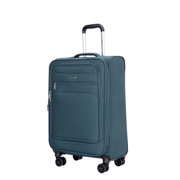 3-Piece Set Softshell Suitcase Spinner Wheels Terylene Polyester Luggage Sets Carry On