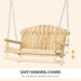 Outsunny 2-Seater Porch Swing, Hanging Outdoor Swing Bench with Metal Chains for Deck, Patio, Garden, Backyard - DTYStore