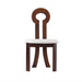 Vintage Rubber Solid Wood Dining Chair, Sheep Plush Dining Chair, Armless Dining Chair, Suitable For Small Home Dressing Room Model Room, Natural(Set Of 2) - DTYStore