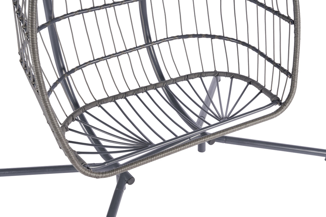 2 Person Outdoor Rattan Hanging Chair Patio Wicker Egg Chair - DTYStore