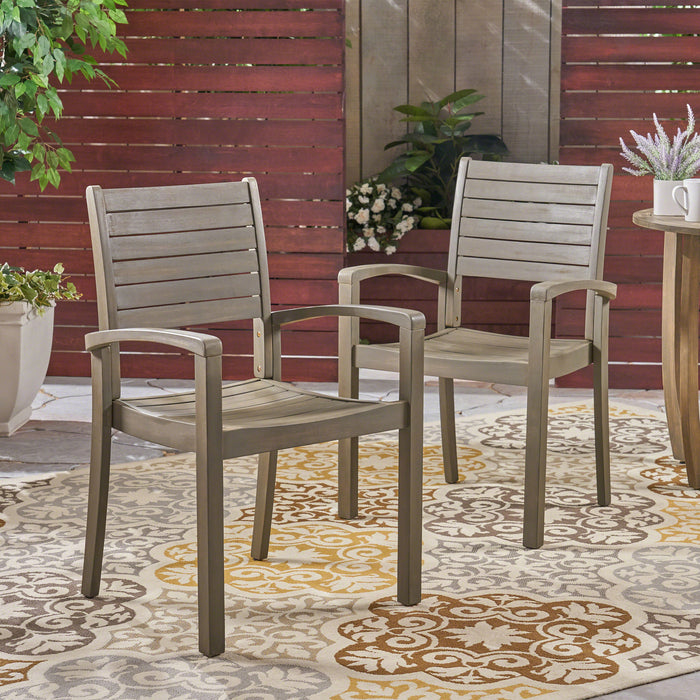 Outdoor Dining Chairs, Grey 63223.00GRY, KD - DTYStore