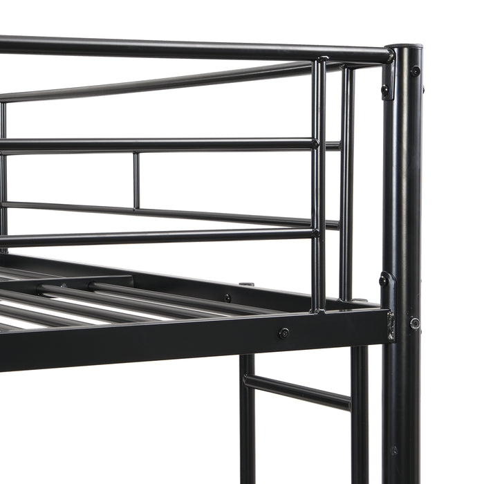 Full Over Full Metal Bunk Bed , No Box Spring Needed, Easy Assemble - DTYStore