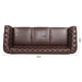 84.65" Dark Brown PU Rolled Arm Chesterfield Three Seater Sofa.