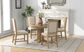 5-Piece Extendable Round Dining Set with Upholstered Chairs for Kitchen, Dining Room