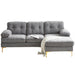 83" Modern Sectional Sofas Couches Velvet L Shaped Couches for Living Room, Bedroom, Light Grey